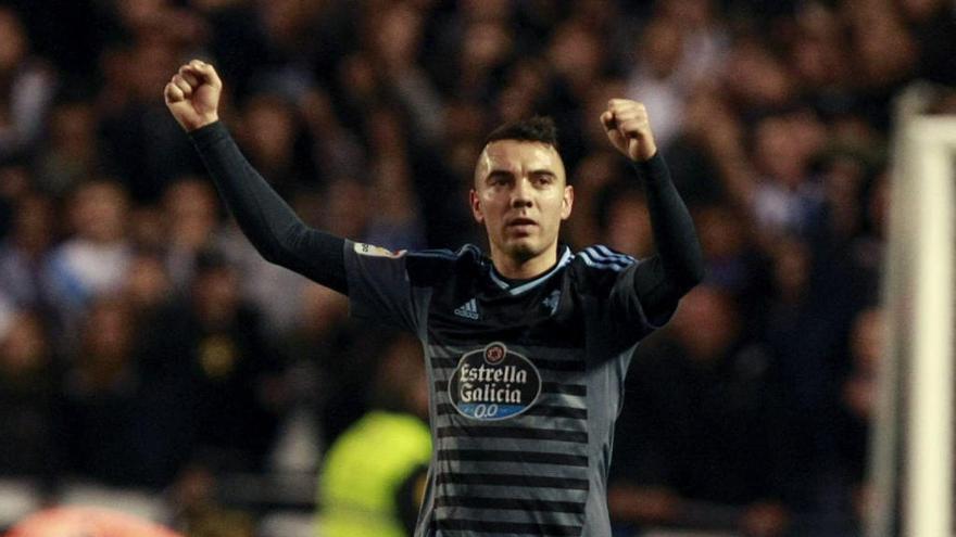 Iago Aspas celebra su gol. // Efe