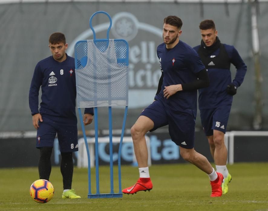 Primer entrenamiento de Hoedt en A Madroa