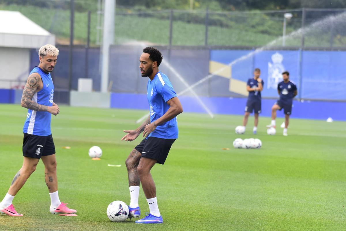 Entrenamiento del Dépor en Abegondo en la tercera semana de pretemporada