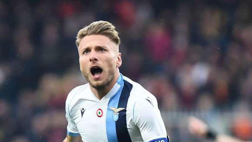 Ciro Immobile festeja su gol de ayer. // Efe