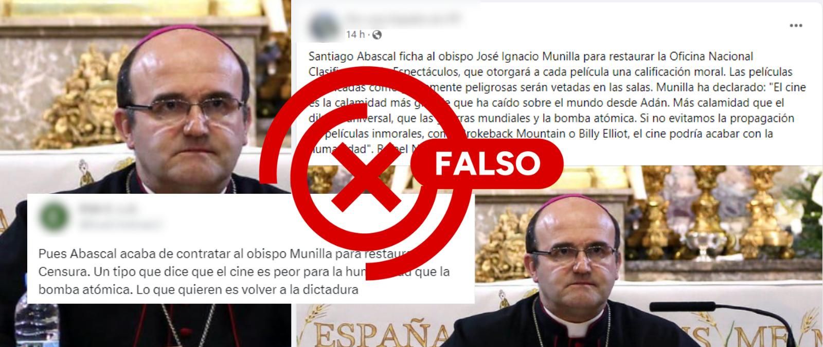 No, Vox no ha fichado al obispo José Ignacio Munilla para “restaurar la Oficina Nacional Clasificadora de Espectáculos”