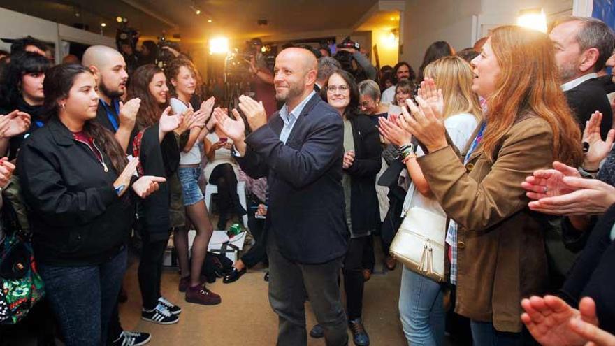 Luís Villares, candidato de En Marea, tras conocer el resultado de las elecciones gallegas.