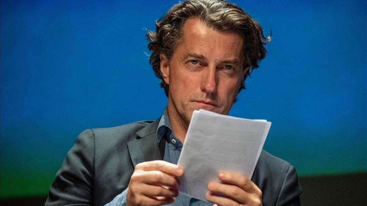 (FILES) In this file photo taken on September 13  2019 Director of the CNC (Centre National du Cinema) Dominique Boutonnat looks on during a conference as part of the 21st edition of the  Festival de la fiction  in La Rochelle  - Dominique Boutonnat is suspected of sexual assault (police source)  on Februray 10  2021  (Photo by XAVIER LEOTY   AFP)