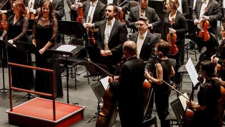 Músicos de la OSPA, en su último recital en Gijón.