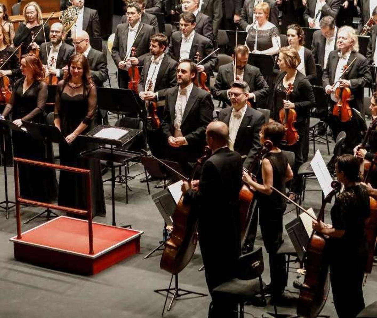 Músicos de la OSPA, en su último recital en Gijón.