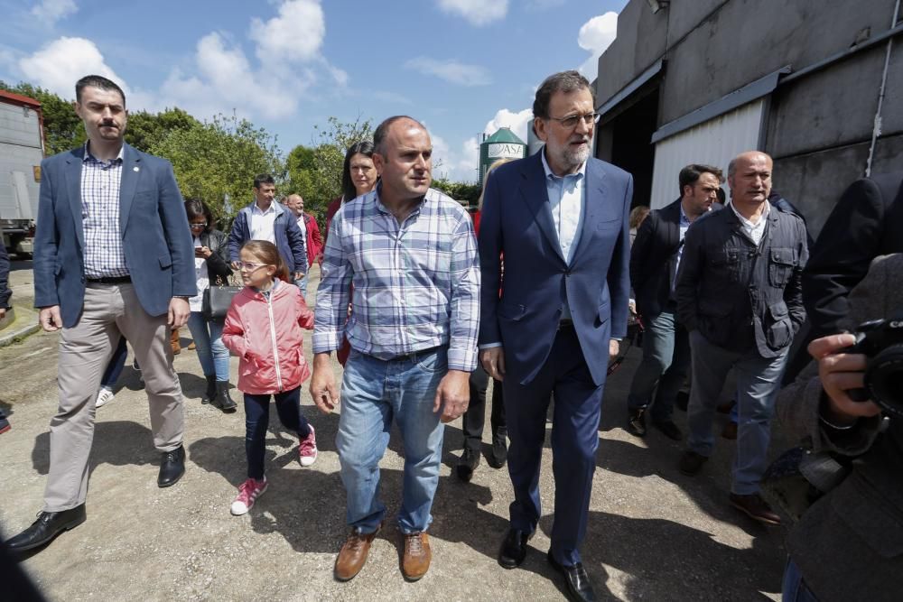 Visita de Mariano Rajoy a una ganadería en Gozón (Asturias)