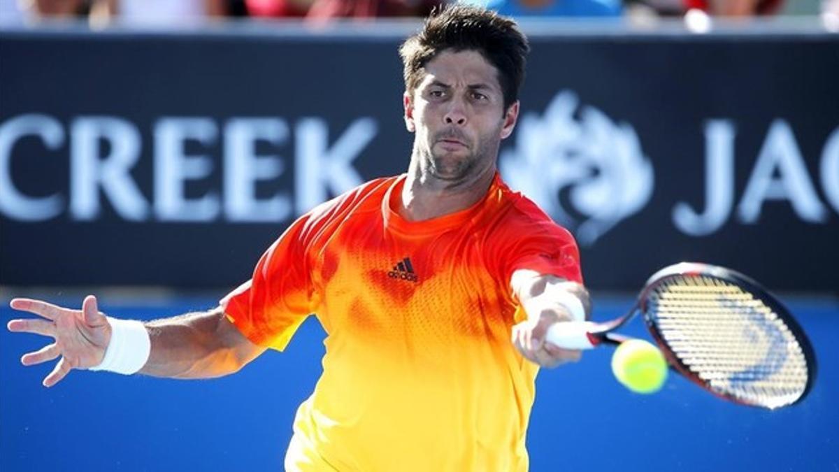 Fernando Verdasco, durante su partido ante Dudi Sela