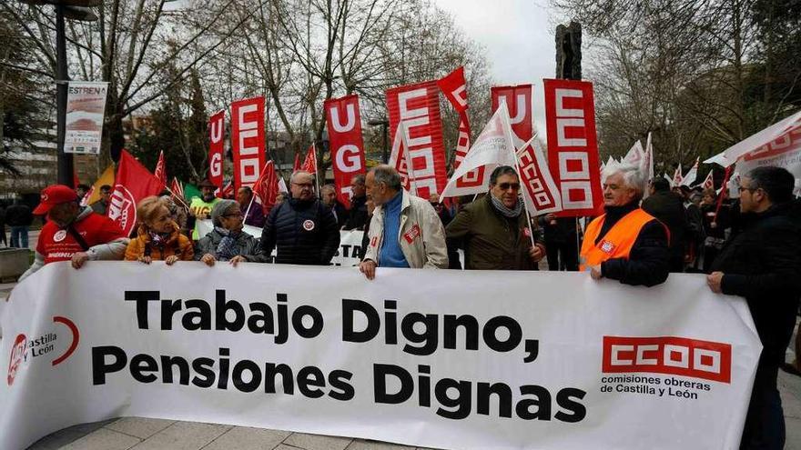 Manifestación por las pensiones celebrada en Zamora.