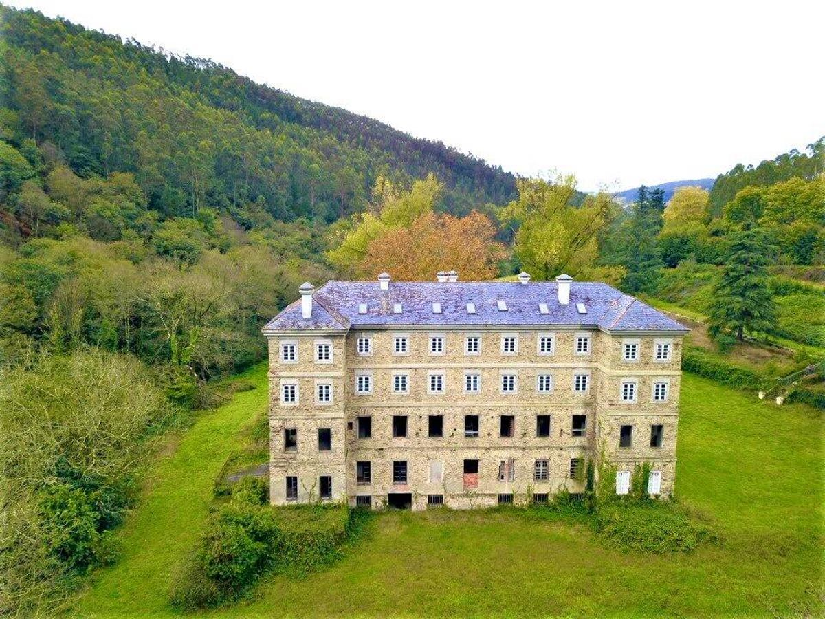 La casona de Sestelo a vista de dron.