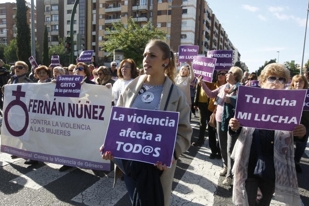 Multitudinaria manifestación contra la violencia hacia la mujeres