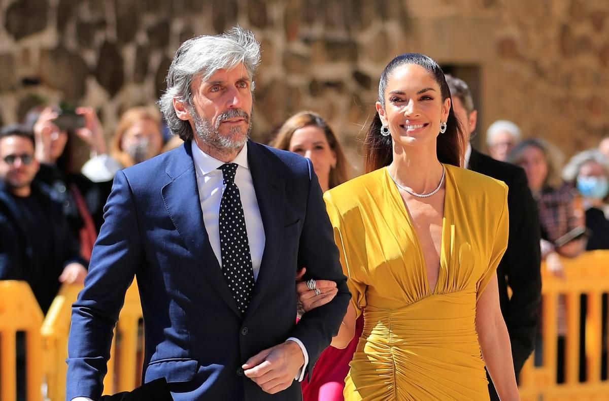 Eugenia Silva y Alfonso de Borbón en la boda de Isabelle Junot y Álvaro Falcó