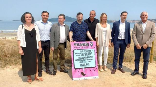 Presentación del festival Vive Nigrán, ayer en Praia América. | // D.P.
