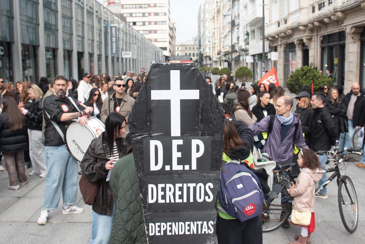 Manifestación del sector textil el pasado 15 de marzo en A Coruña.