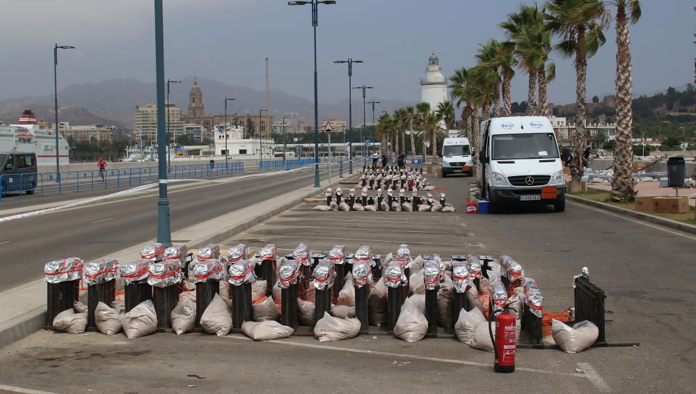 Preparativos de los fuegos artificiales