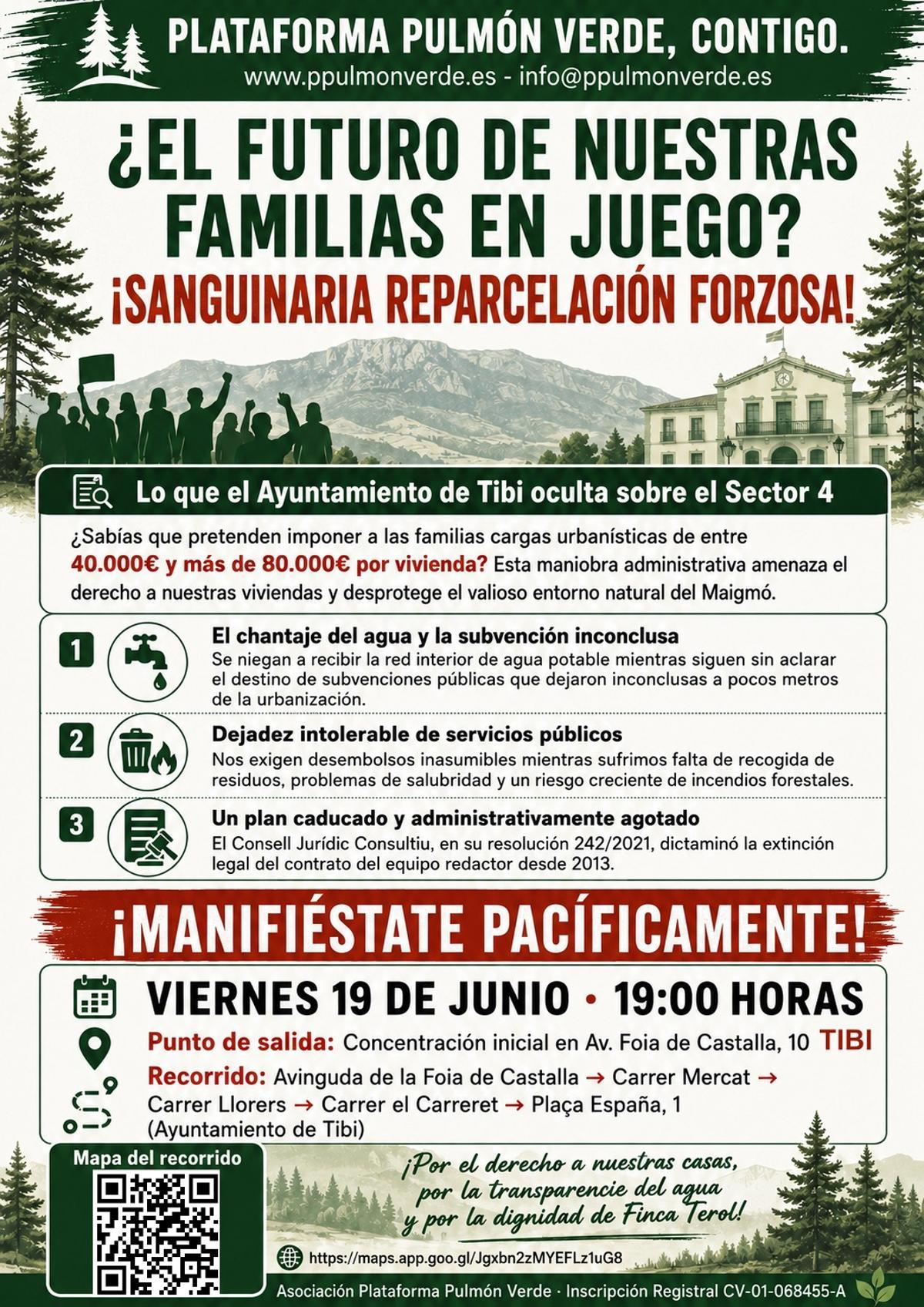 Cartel de la manifestación del viernes 19 de junio