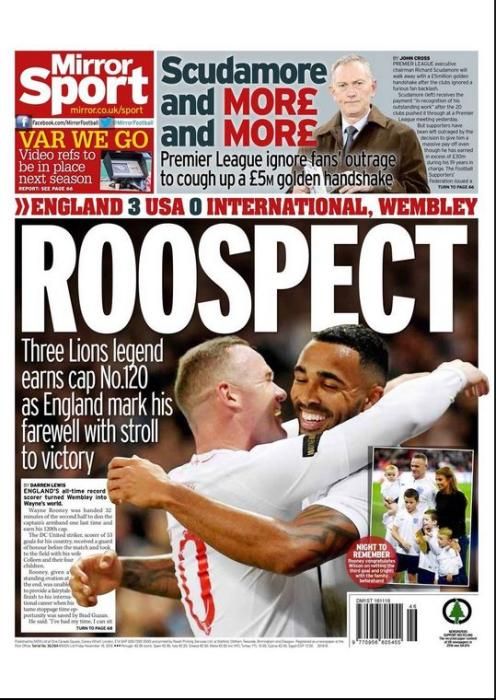 Portada MIRROR SPORT viernes 16 de noviembre 2018