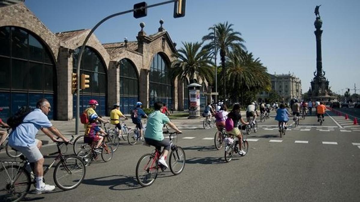Fiesta final de la Semana de la bici en Barcelona