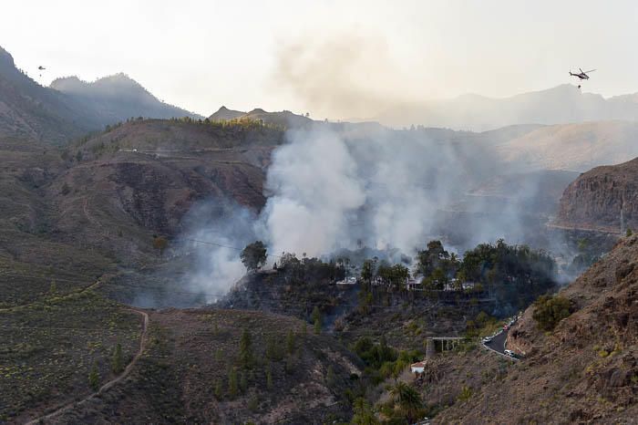 Incendio el hotel Molino del Agua, en Ayacata