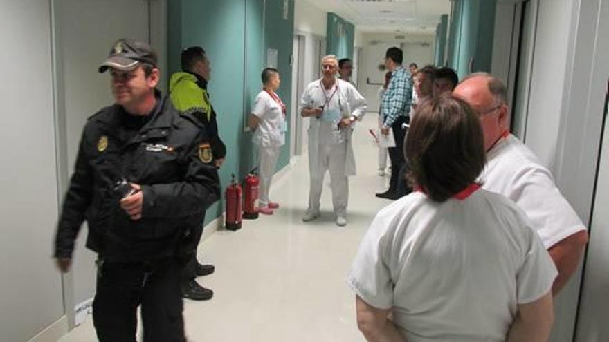 Gandia Simulacro de incendio en el hospital