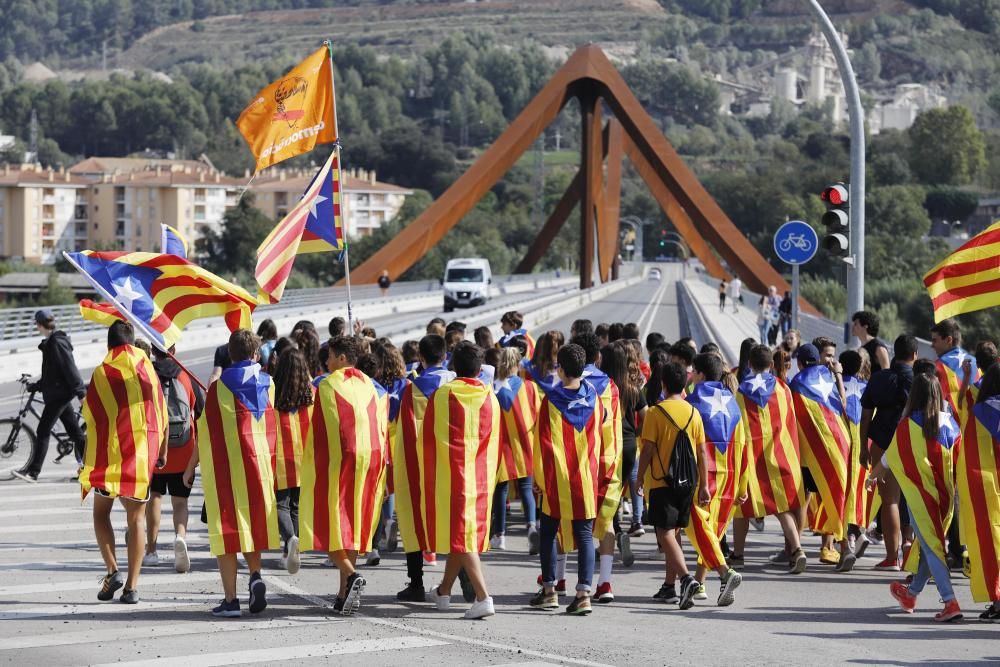 Manifestació d''estudiants de secundària a Girona