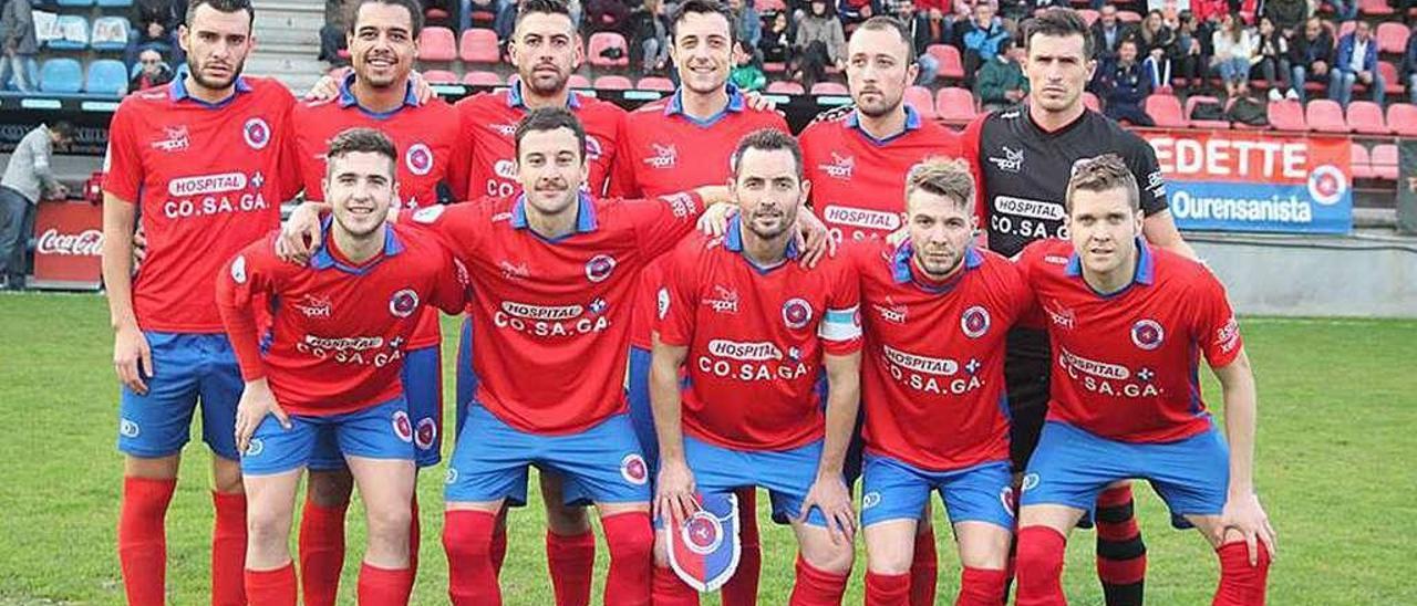 La última formación de la Unión Deportiva Ourense el domingo ante el Porriño Industrial. // Yedra Seara