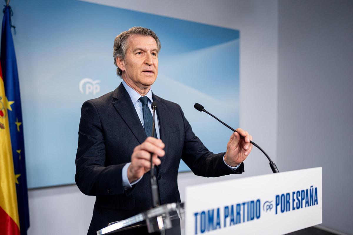 El presidente del Partido Popular, Alberto Núñez Feijóo