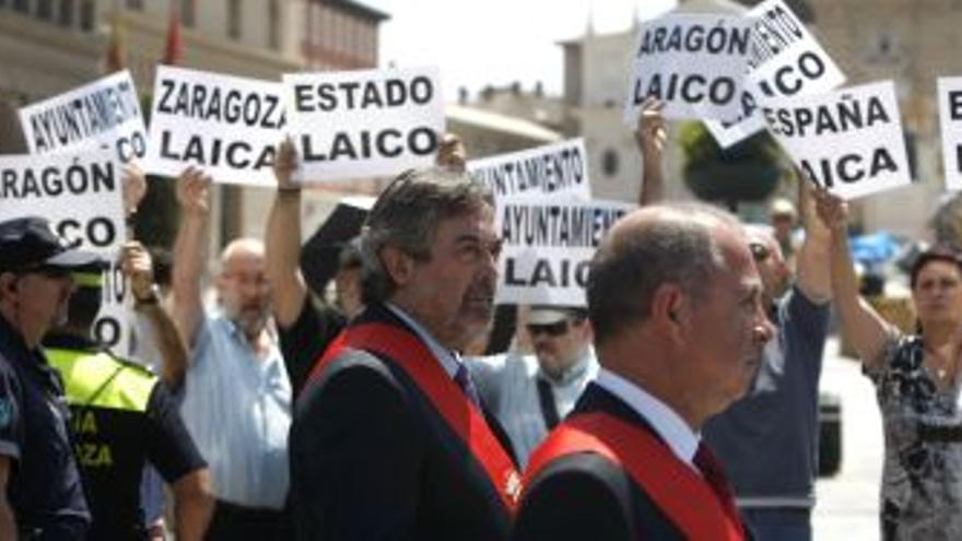 Protesta laica en la procesión del Corpus