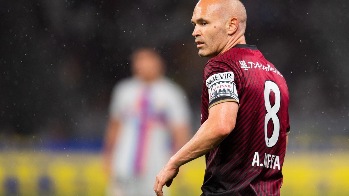 Andrés Iniesta, en el partido de homenaje entre el Vissel Kobe y el FC Barcelona