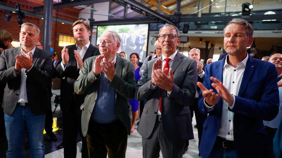 Dirigentes de Alternativa para Alemenia (AfD), Alexander Gauland, Bjoern Hoecke y Maximilian Krah el pasado mes de junio el pasado mes de junio en Magdeburg.