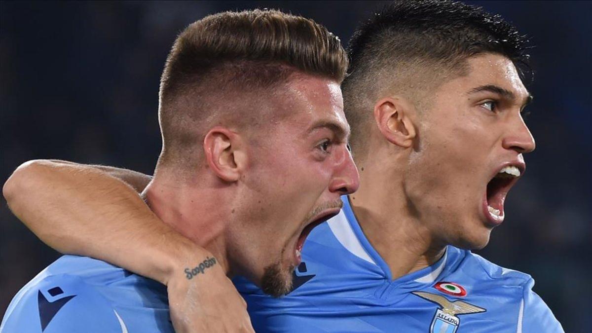 Celebración del gol, con rabia, de Milinkovic-Savic