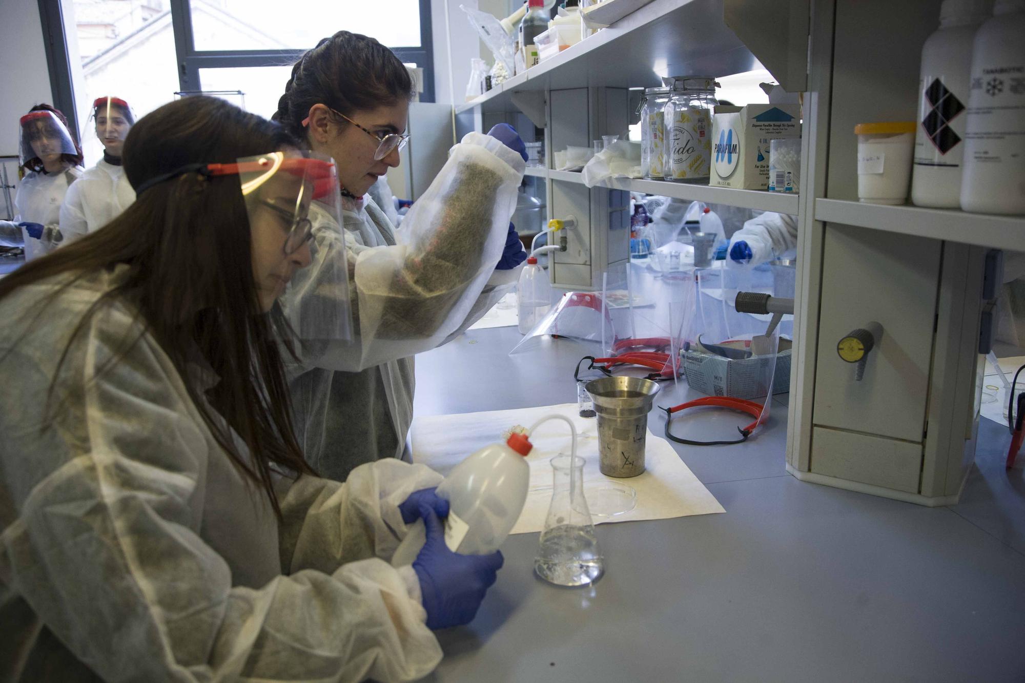 Alumnos de bachiller en la semana de la ciencia de la Universidad