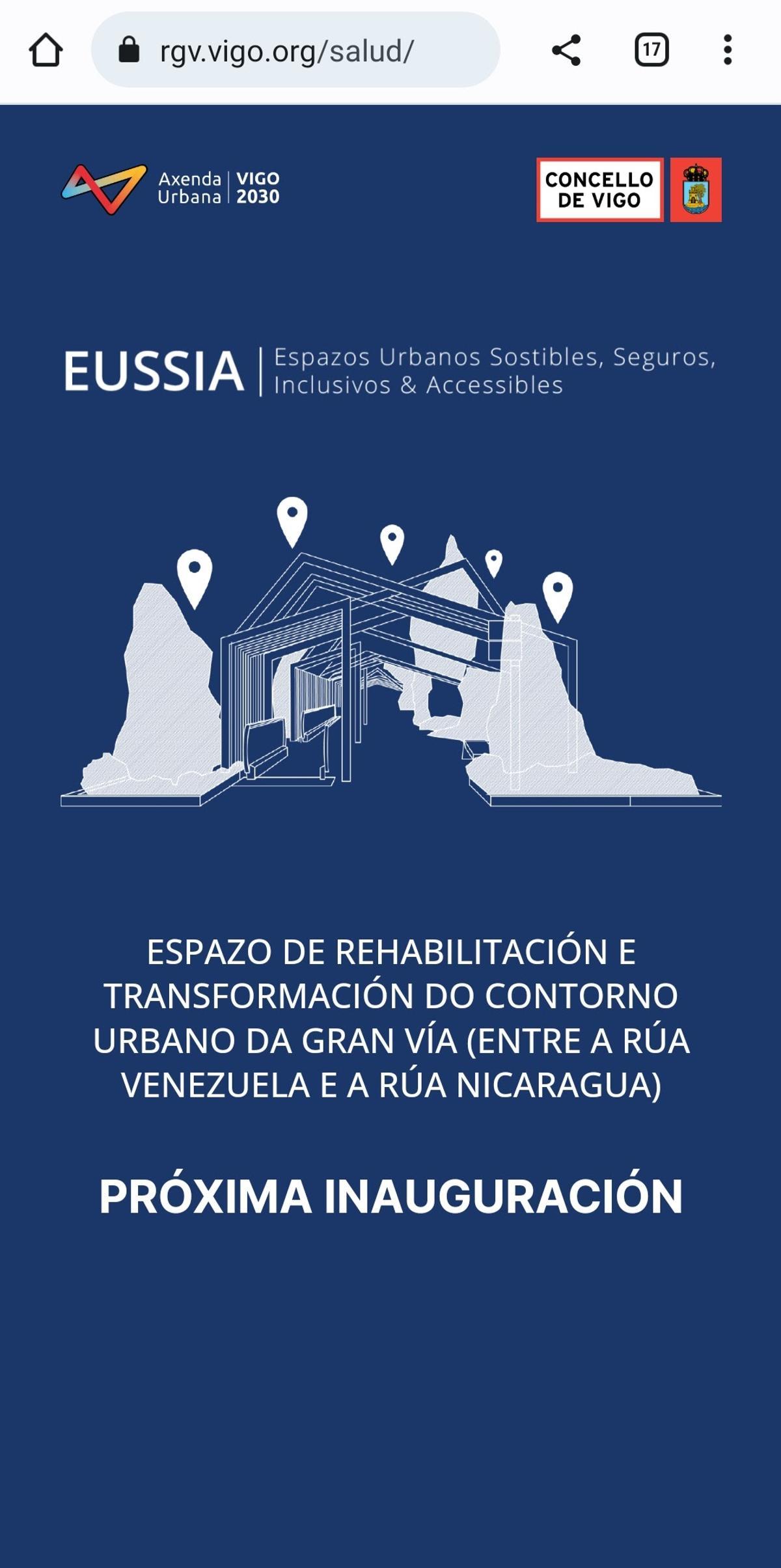 Página web a la que se accede con el QR del poste de &quot;Espazo Público Intelixente&quot;.