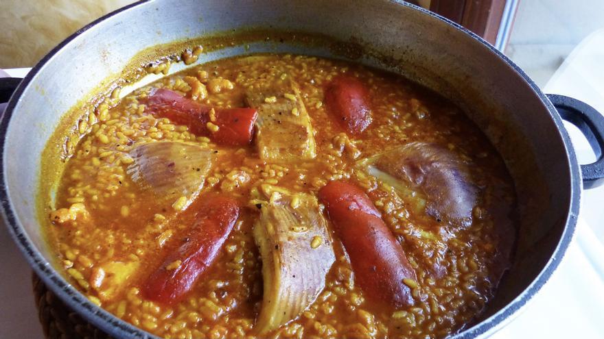 El arroz con raya, pimientos y coliflor de Juan Abril (Altea).