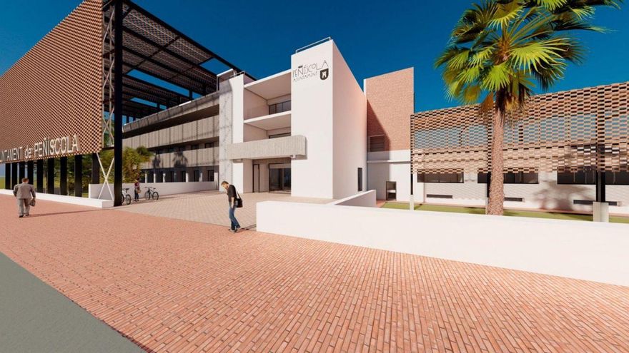 Imagen virtual de cómo quedará el futuro ayuntamiento de Peñíscola tras la reforma del Centro de Estudios. | MEDITERRÁNEO