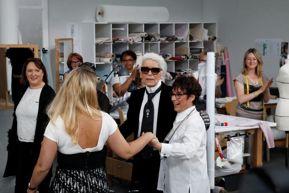 German designer Karl Lagerfeld appears at the ...