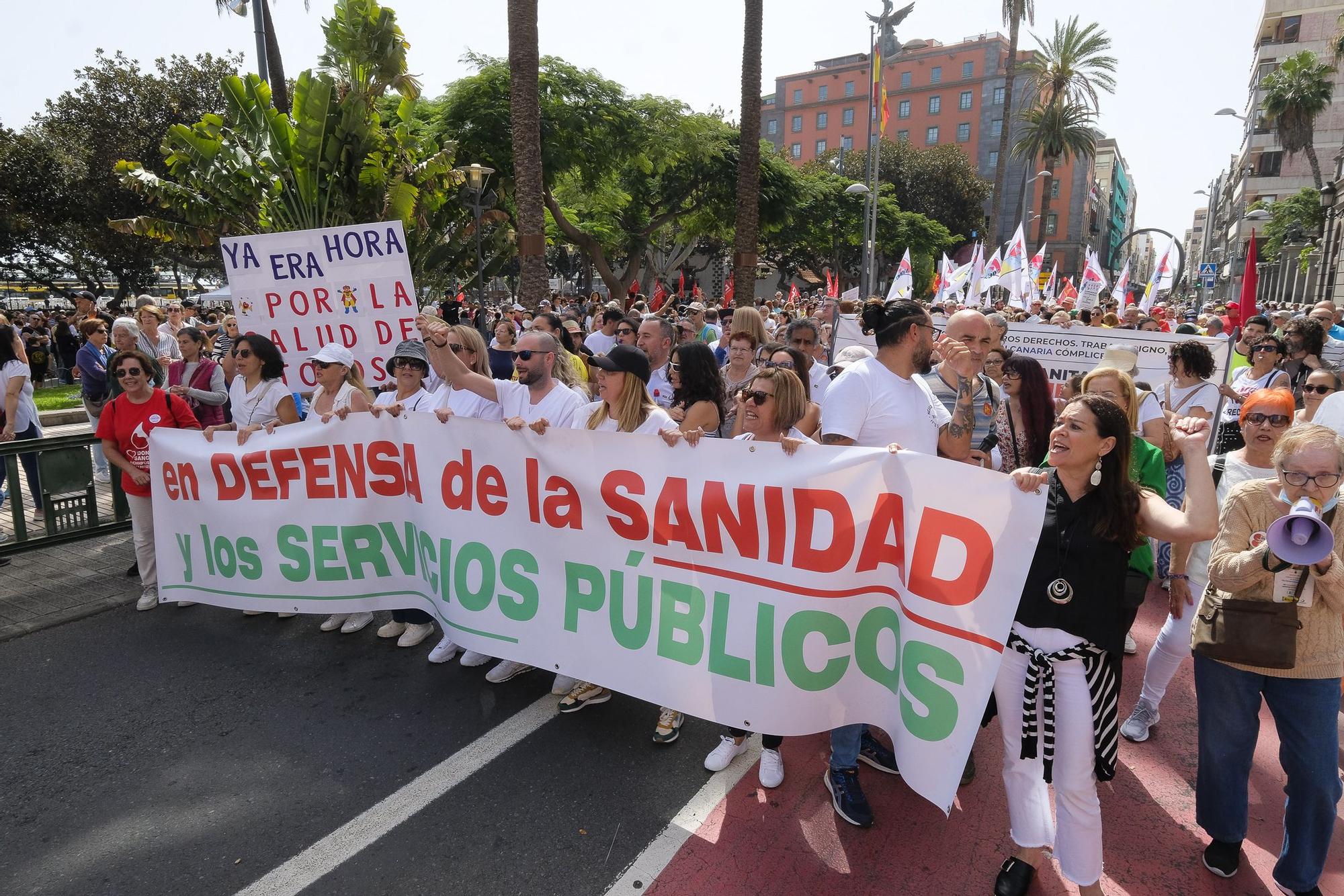 Manifestación en Gran Canaria en defensa de la sanidad pública