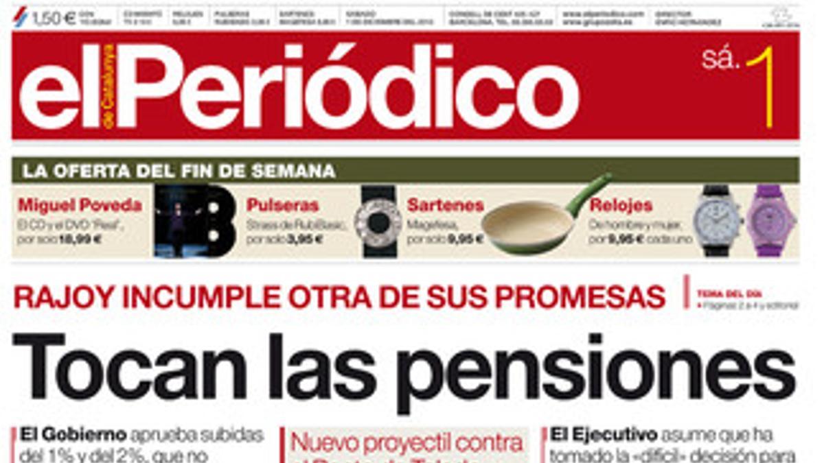 Portada de EL PERIÓDICO DE CATALUNYA