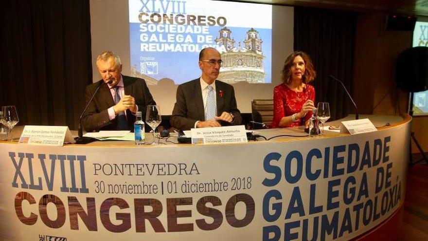 Vázquez Almuiña, en el centro, en el Congreso que se celebró estos días en Pontevedra. // Sanidade