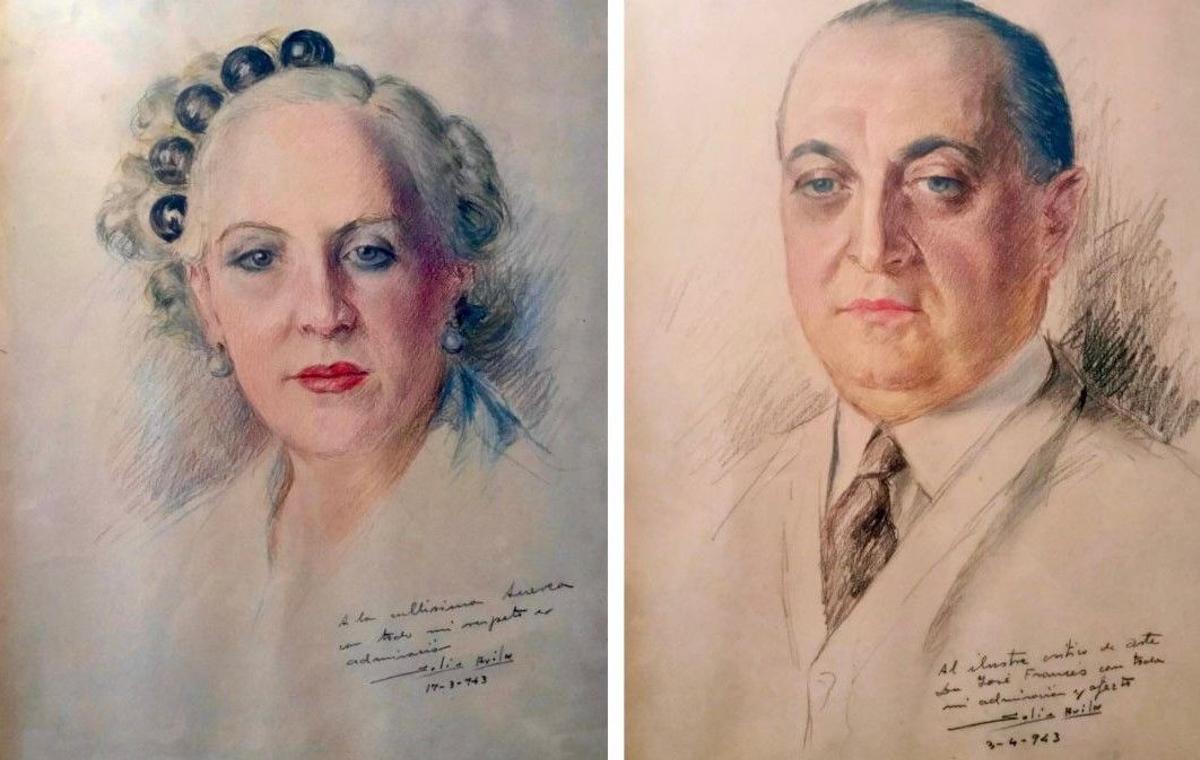 El crítico de arte José Francés y su esposa, la bailarina internacional Áurea de Sarra.