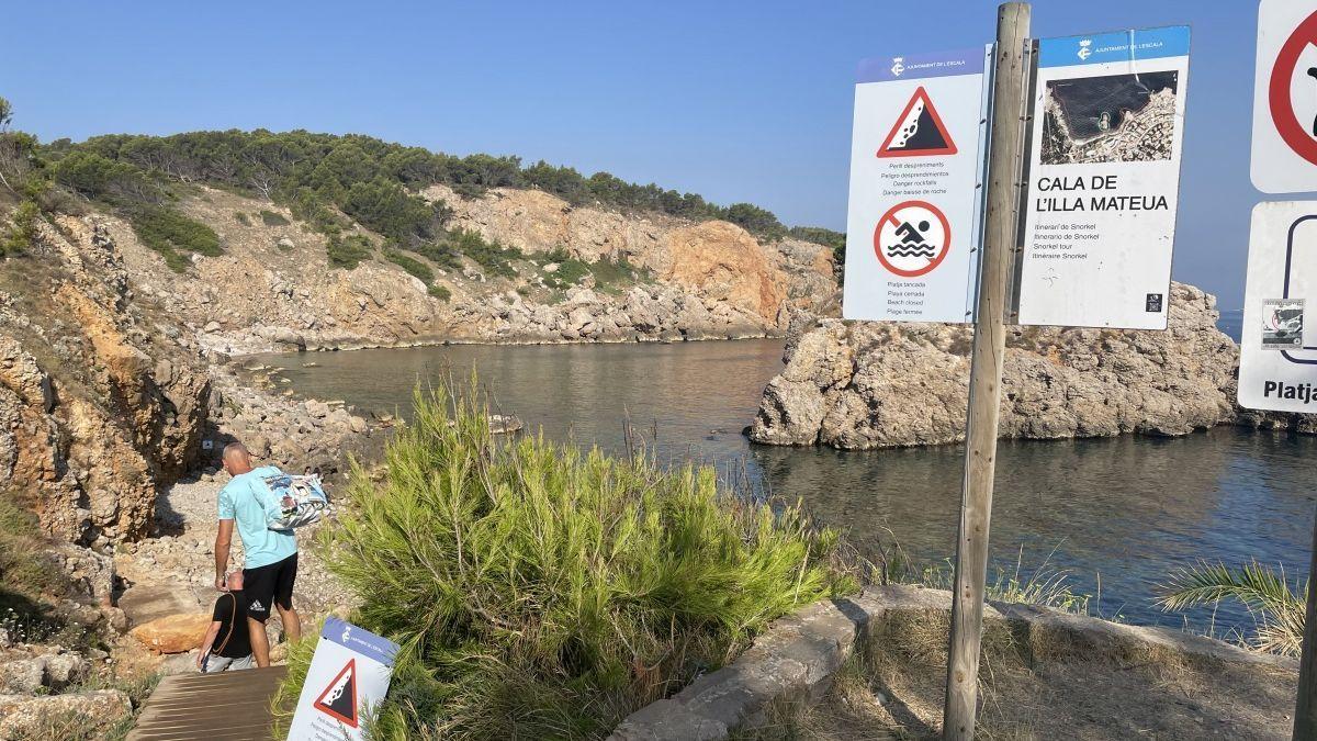 Tancada temporalment la platja de l&#039;Illa Mateua per risc de despreniment