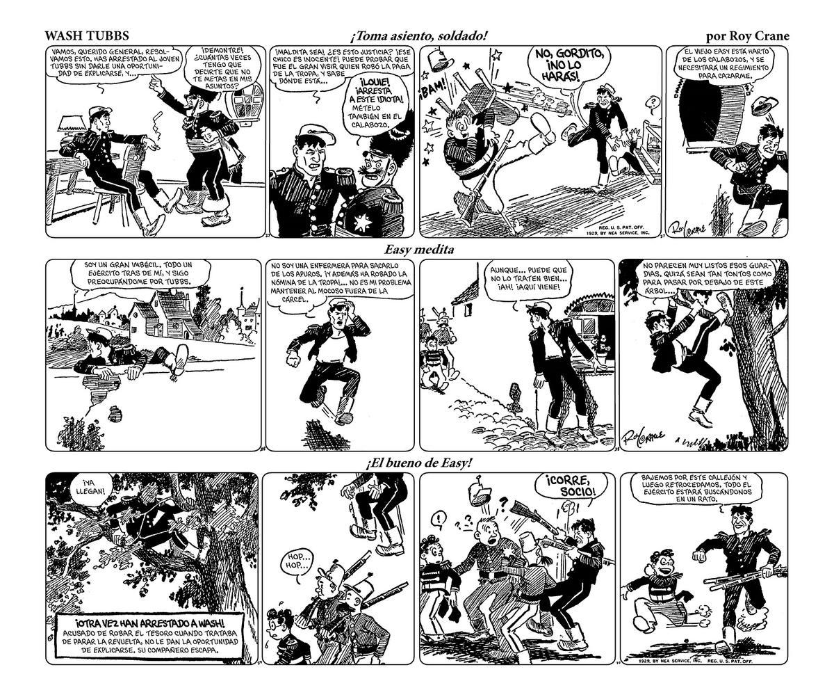 Algunas de las triras de Wash Tubbs y el capitán Easy rescatadas por Reino de Cordelia.