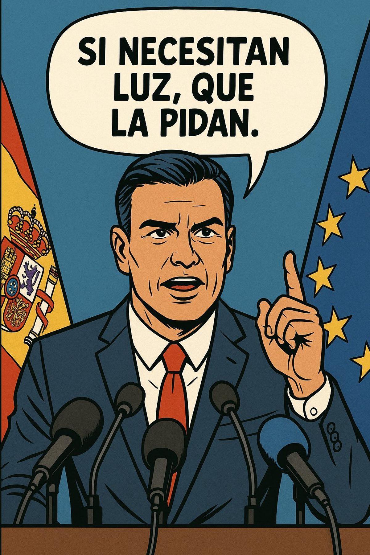 Pedro Sánchez no podía faltar en la colección de memes del apagón