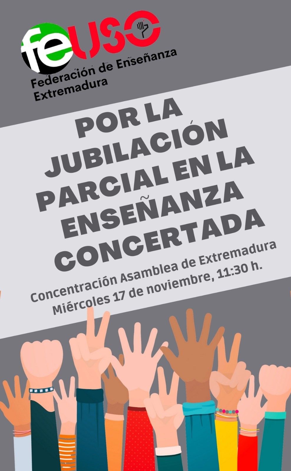 Cartel que anuncia la protesta