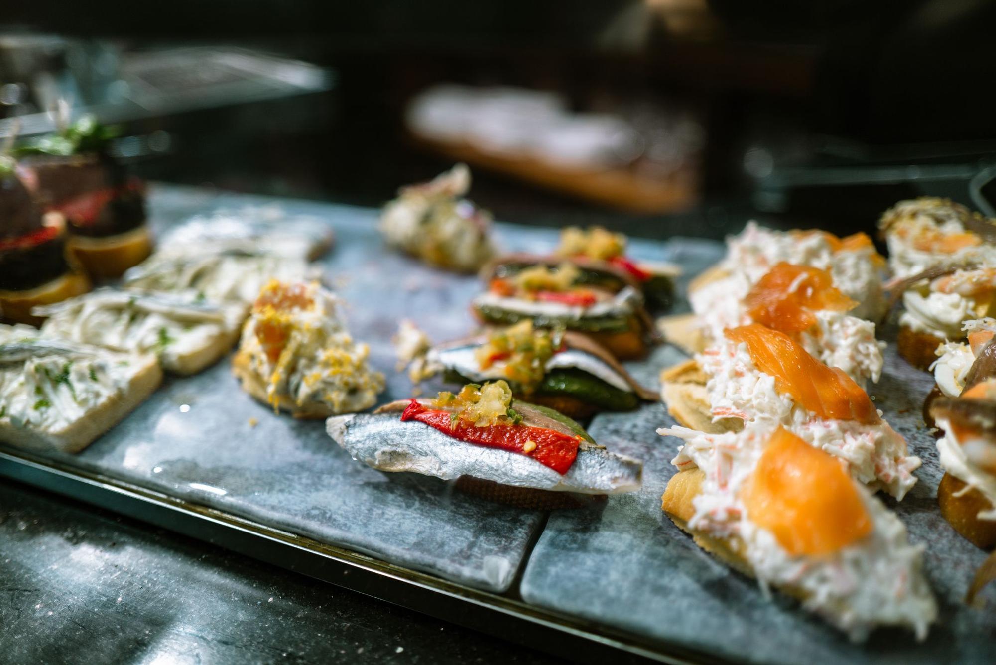 Pintxos en San Sebastián.