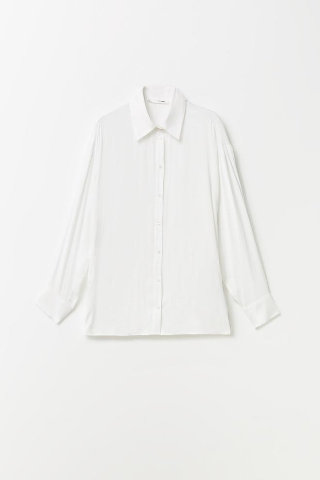 Camisa blanca satinada