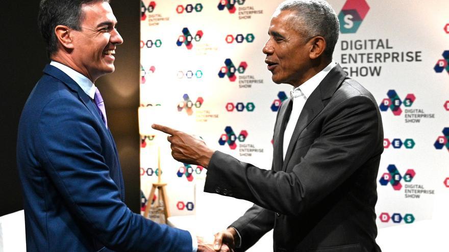 Pedro Sánchez y Barack Obama en Málaga.