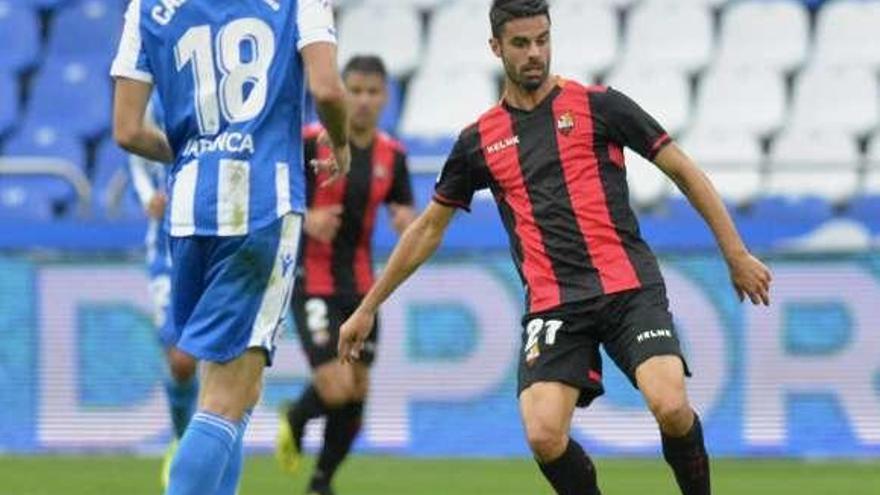 Juan Domínguez, en el partido contra el Reus en Riazor.