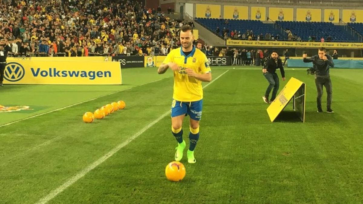 Jesé, en su presentación oficial como nuevo jugador del Las Palmas.