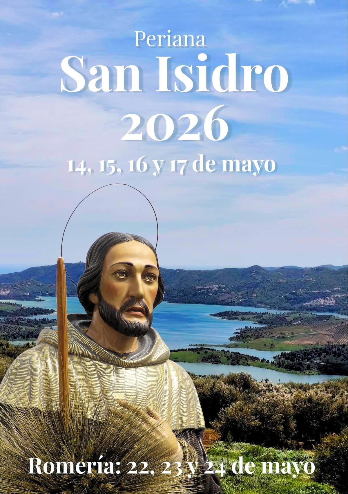 Cartel de las fiesta de San Isidro en Periana 2026.