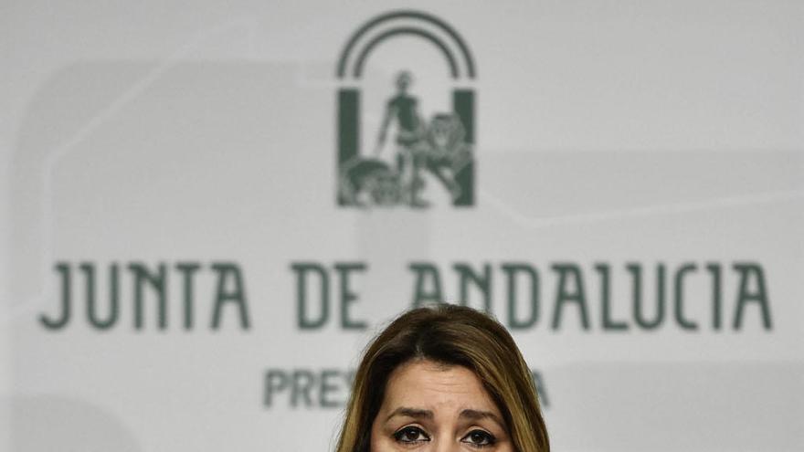 Susana Díaz, durante la comparecencia de este miércoles.
